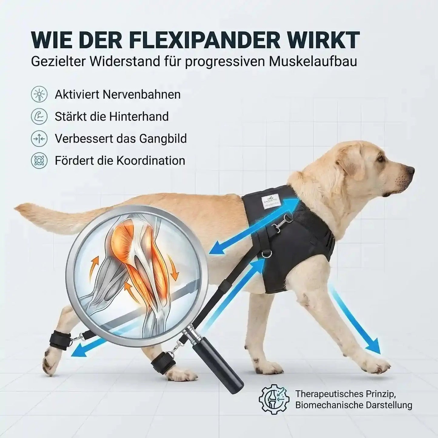 Hundeexpander, Rehageschirr für Probleme an den Hinterläufen