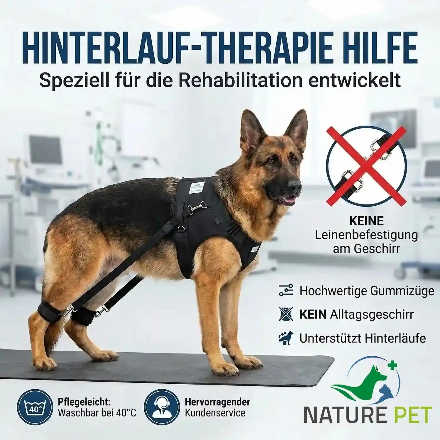 Hundeexpander, Rehageschirr für Probleme an den Hinterläufen