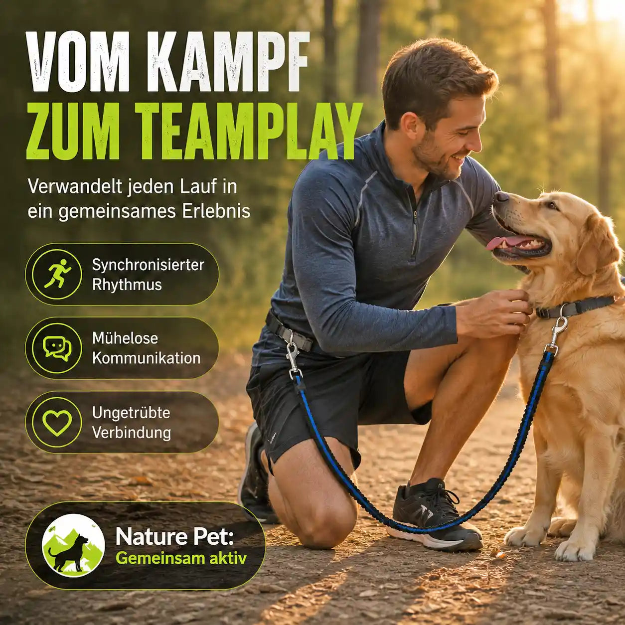 Freihand Joggingleine für Hunde