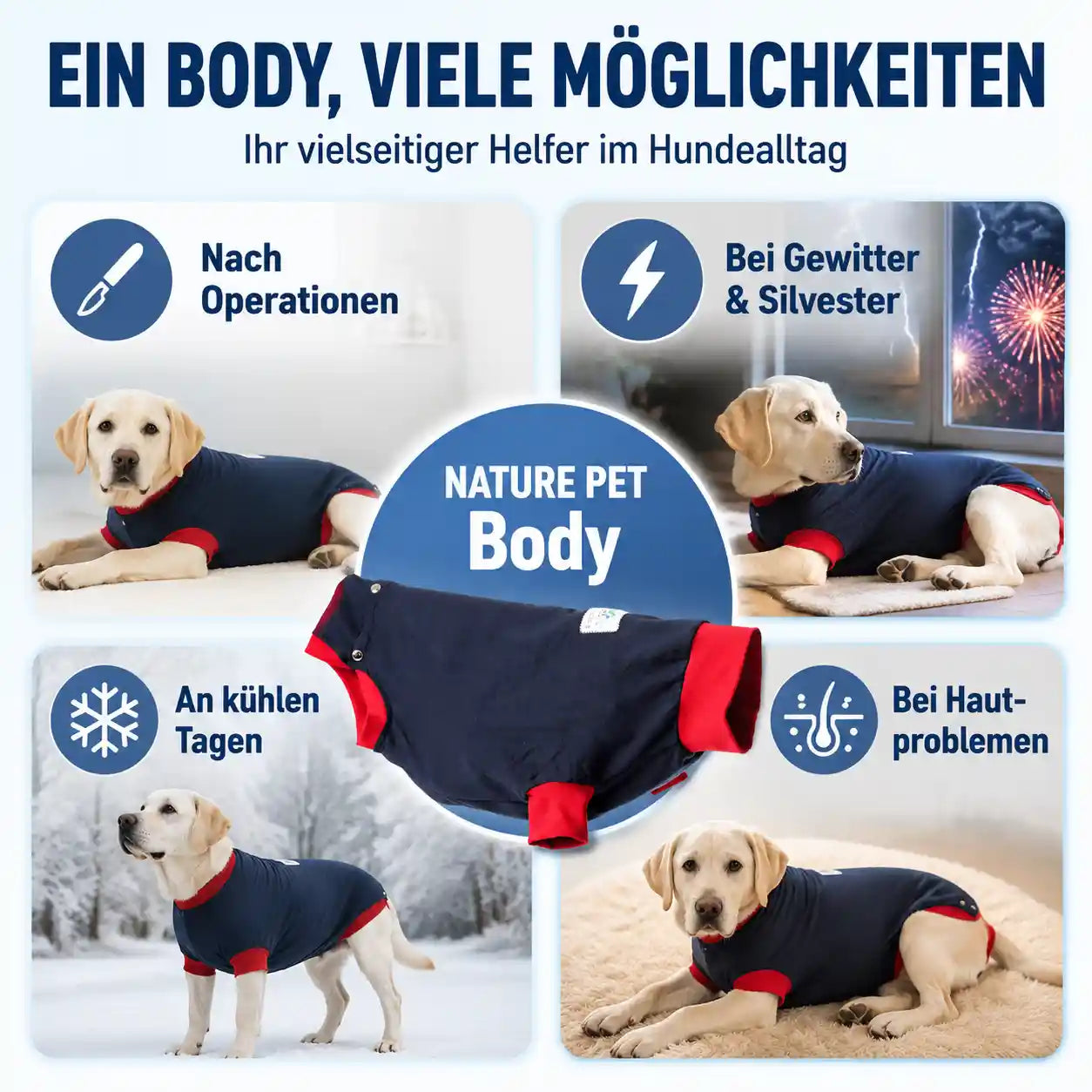 Hunde OP Body | Schutzanzug &amp; Beruhigungsshirt für Hunde